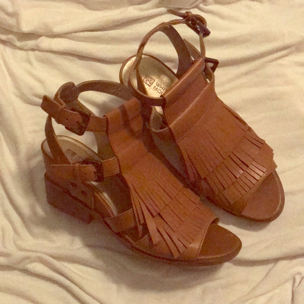 Tan white mountain sandals